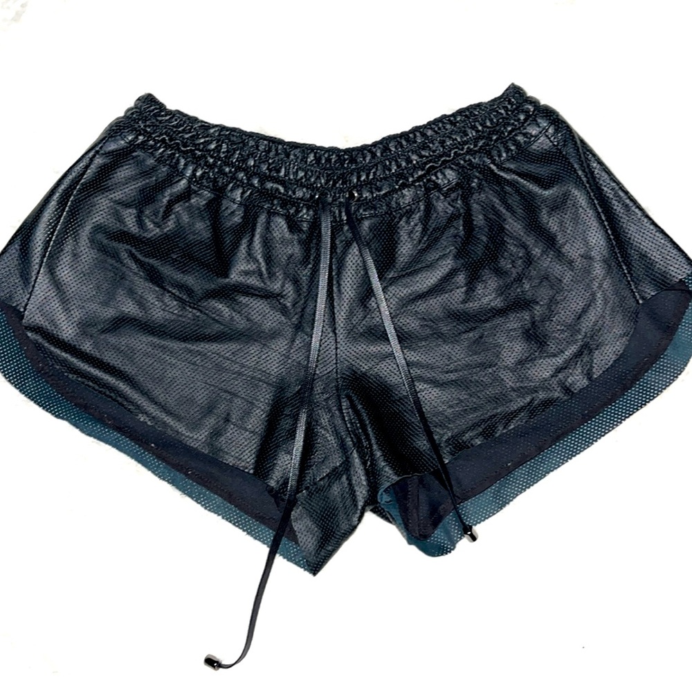 Black Leather Shorty Shorts